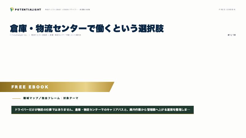 倉庫・庫内管理というキャリア eBook表紙