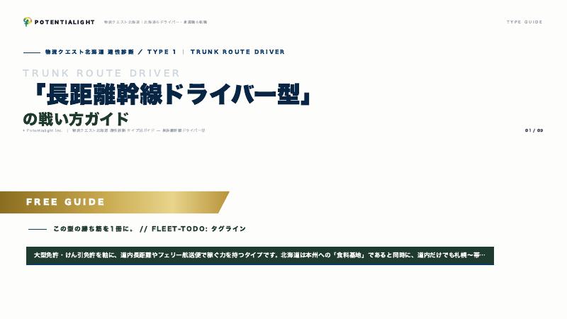 長距離幹線ドライバー型の戦い方ガイド 表紙